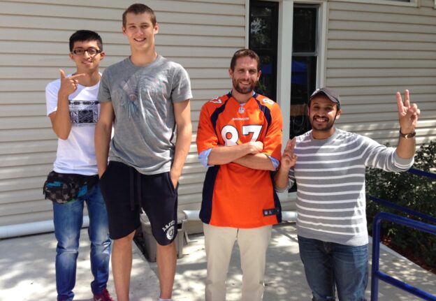 LCI Language Center Students at a Broncos Party